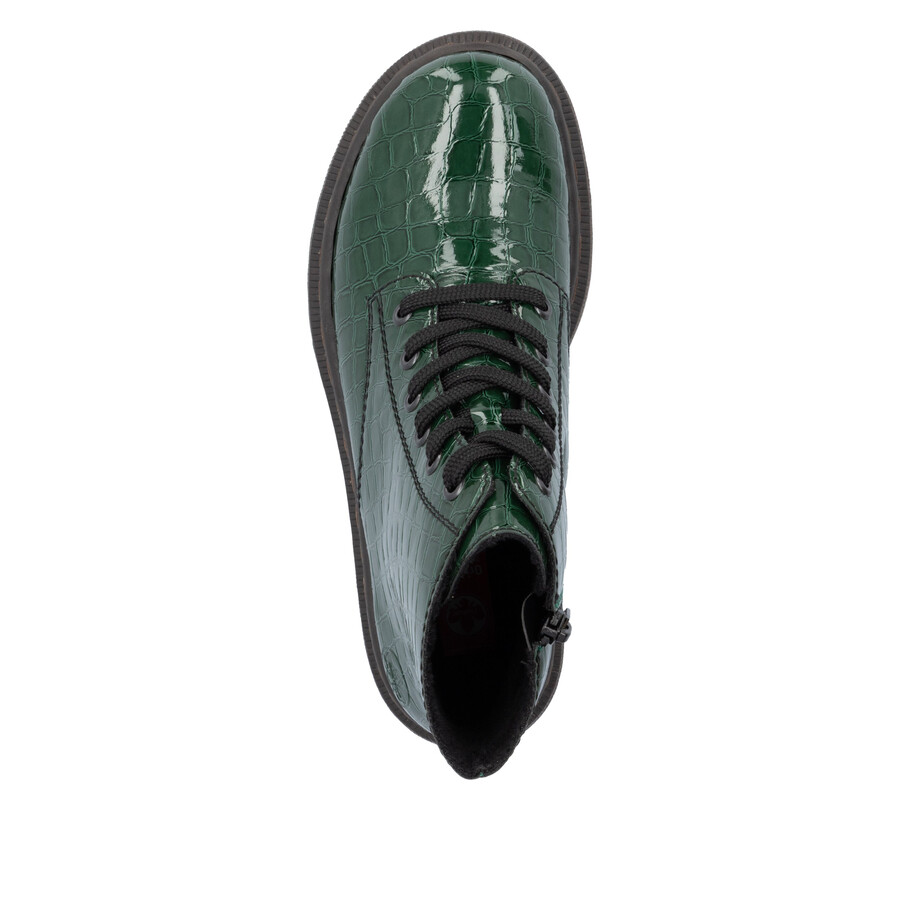 stivali con cerniera verde da donna rieker 78240-54