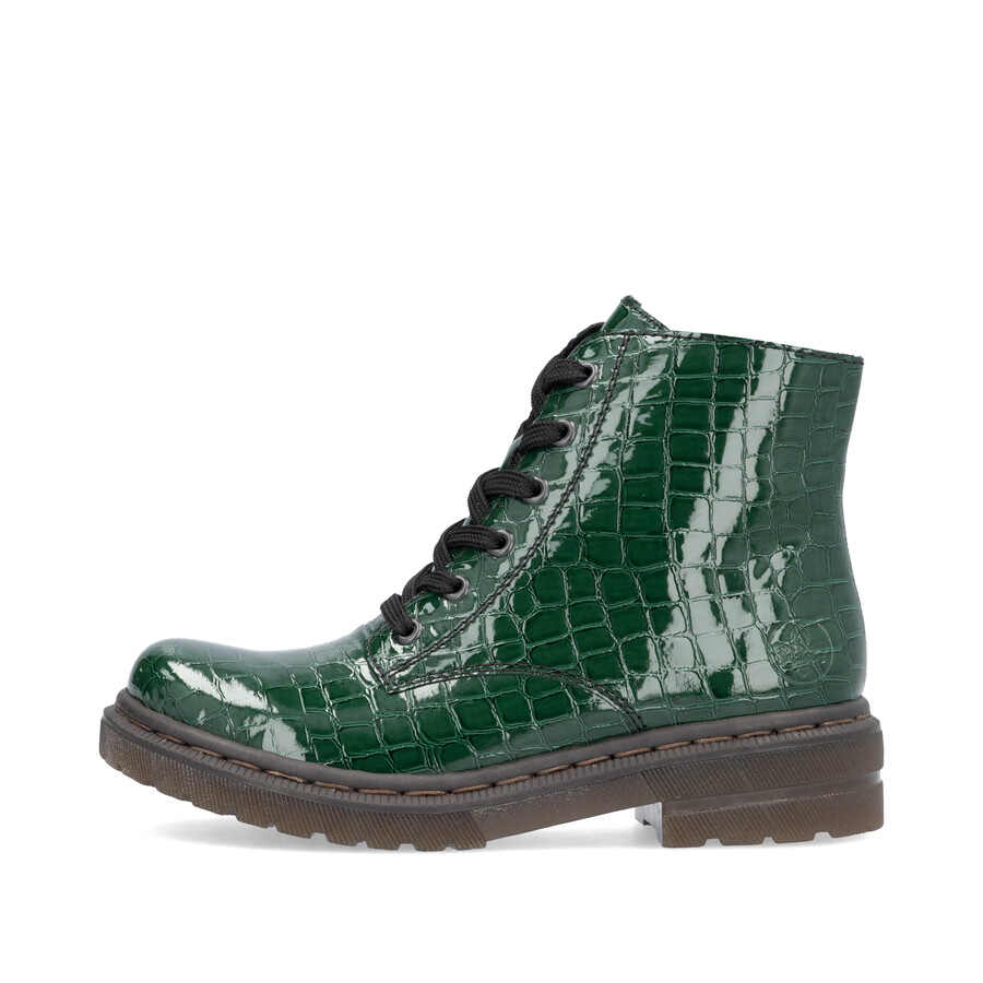 stivali con cerniera verde da donna rieker 78240-54