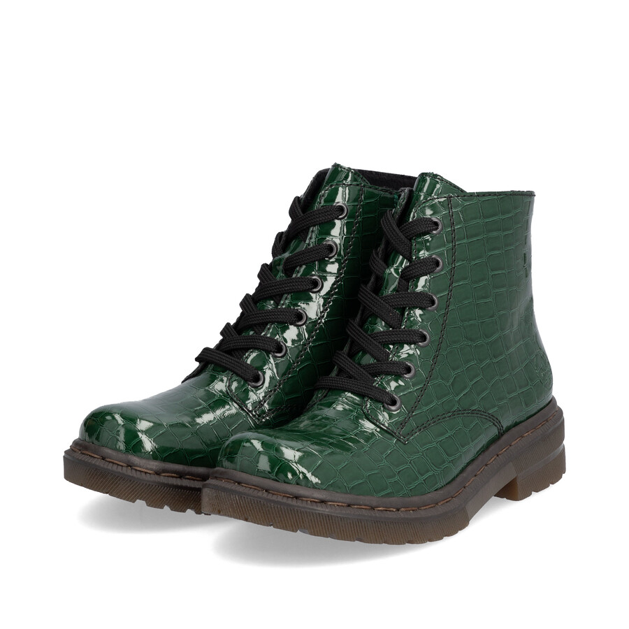 stivali con cerniera verde da donna rieker 78240-54