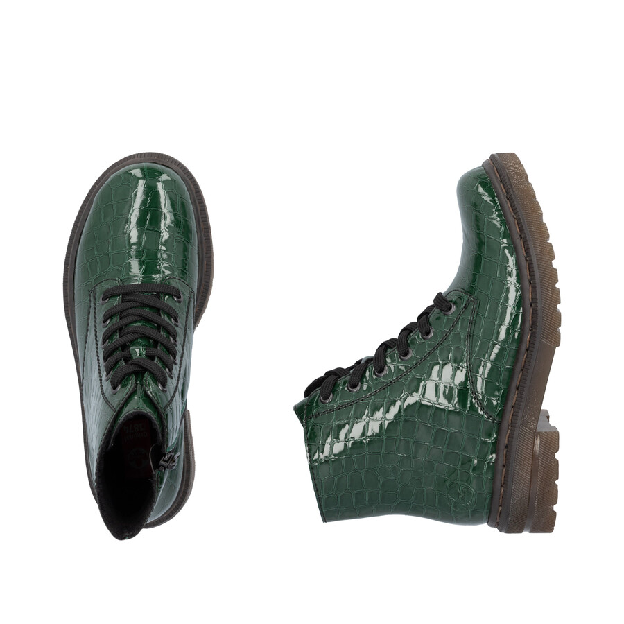 stivali con cerniera verde da donna rieker 78240-54