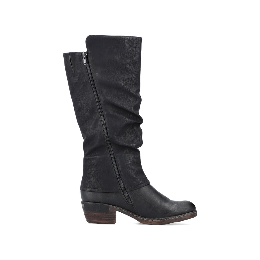 stivali neri con cerniera per donna rieker 93655-00