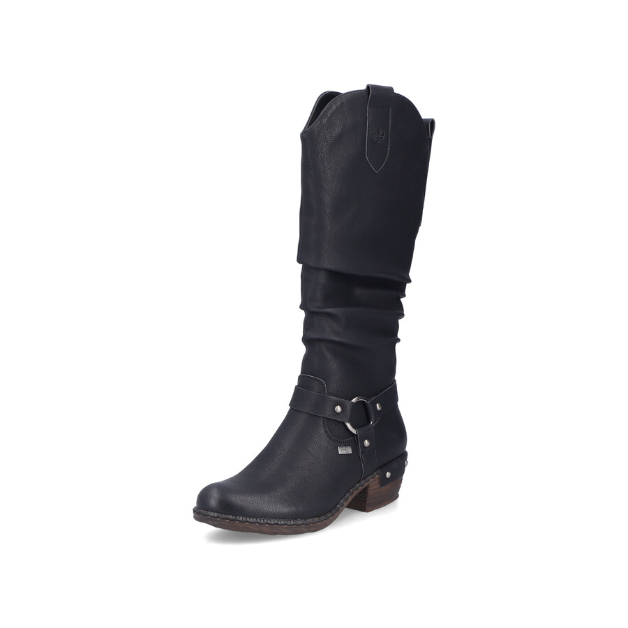 stivali neri con cerniera per donna rieker 93670-00
