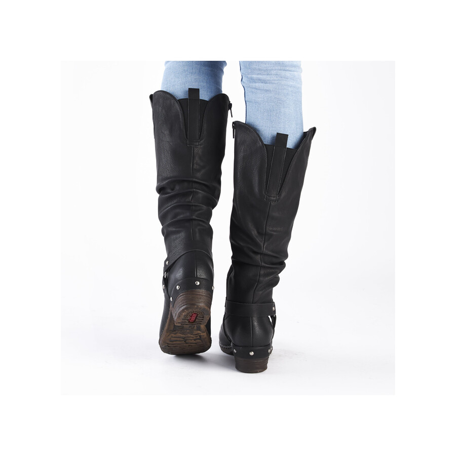 stivali neri con cerniera per donna rieker 93670-00
