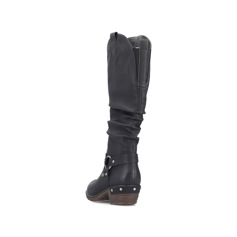 stivali neri con cerniera per donna rieker 93670-00