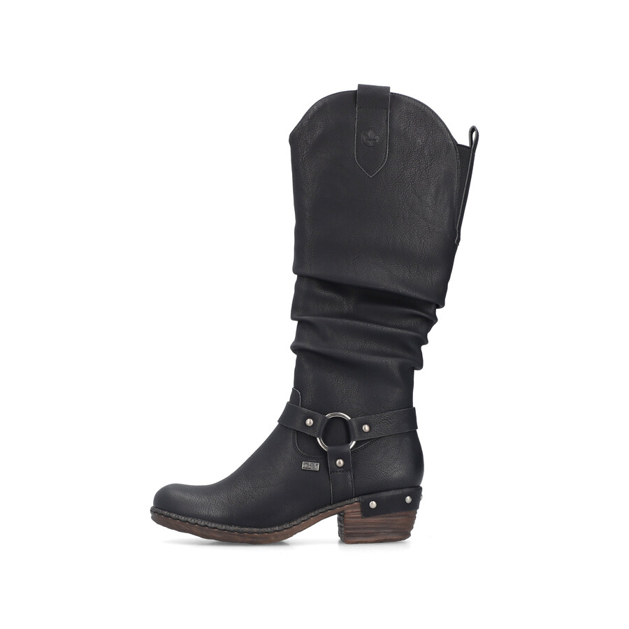 stivali neri con cerniera per donna rieker 93670-00