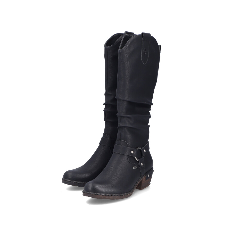 stivali neri con cerniera per donna rieker 93670-00