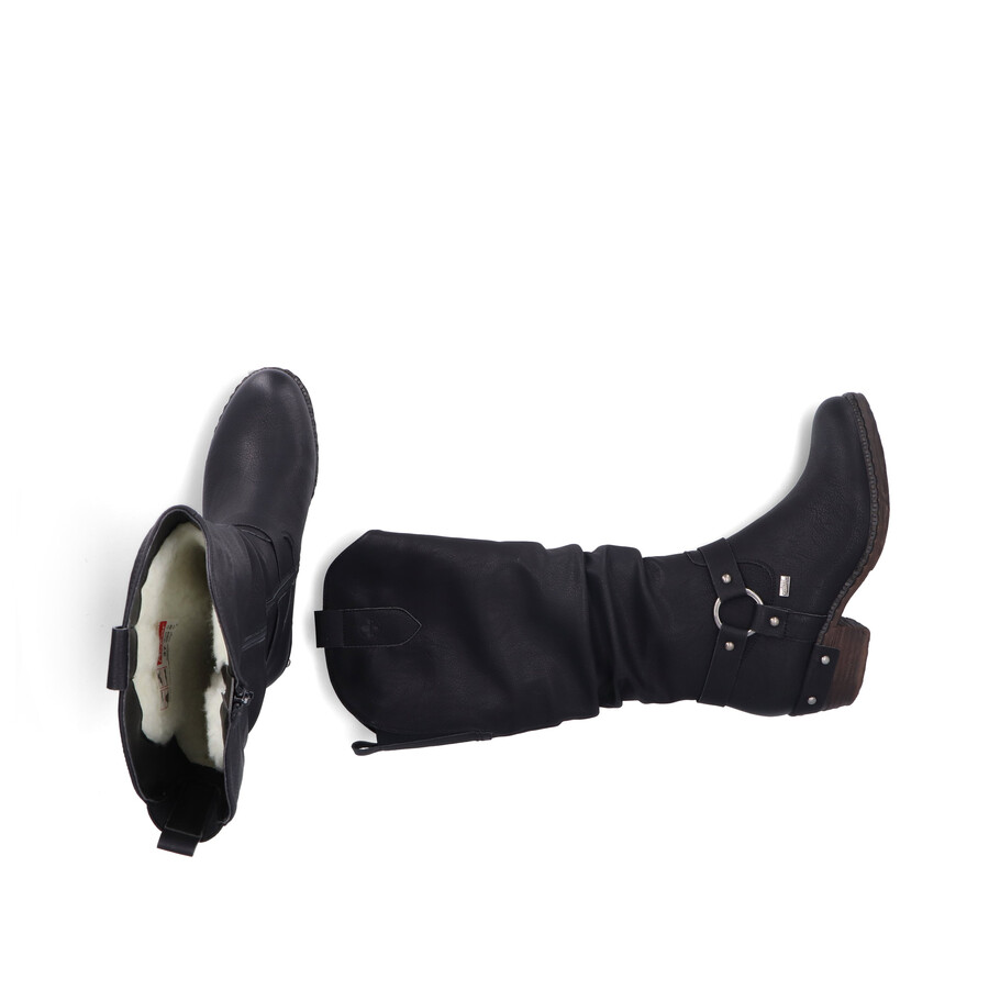 stivali neri con cerniera per donna rieker 93670-00