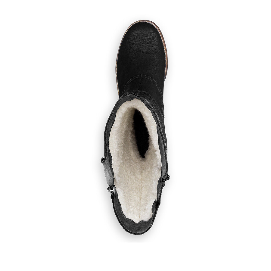 stivali neri con cerniera per donna rieker 94652-00