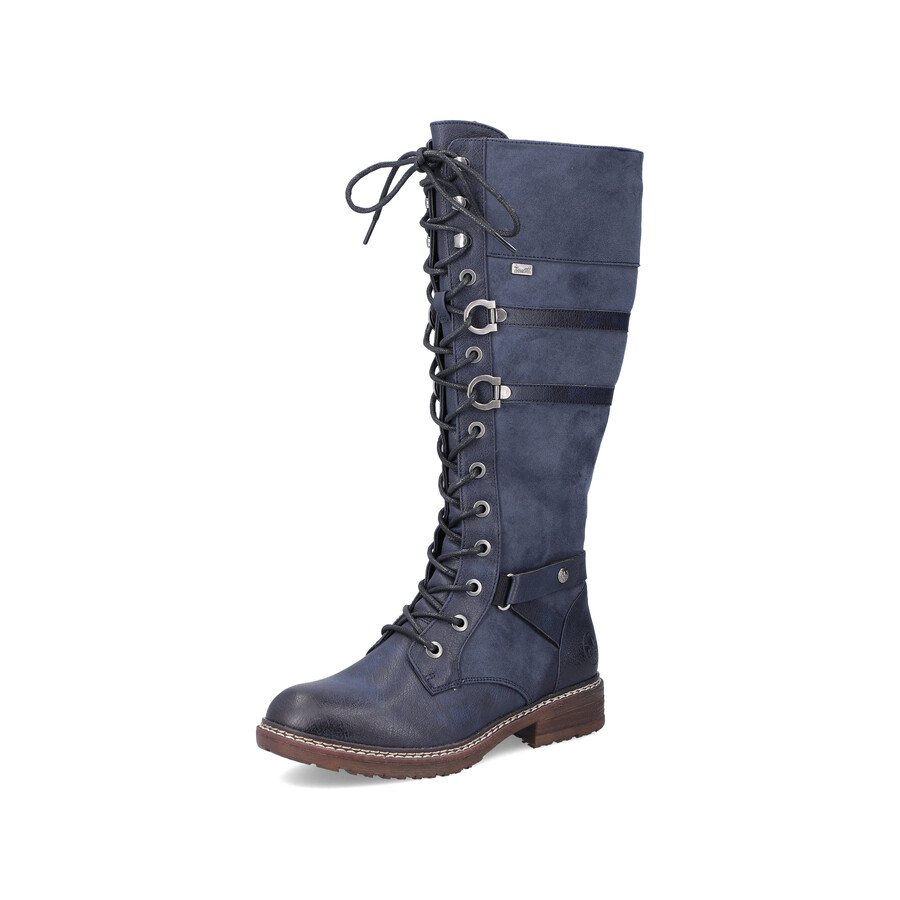 stivali con cerniera blu da donna rieker 94732-14