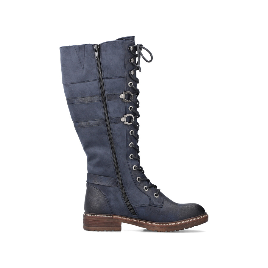 stivali con cerniera blu da donna rieker 94732-14