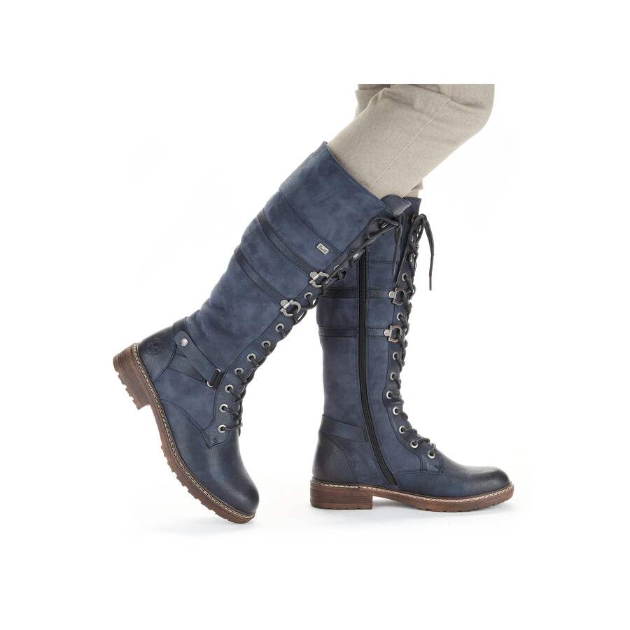 stivali con cerniera blu da donna rieker 94732-14