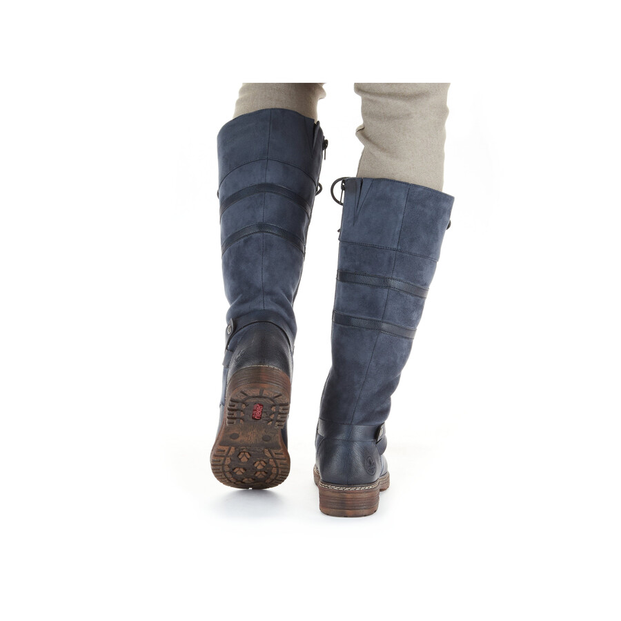 stivali con cerniera blu da donna rieker 94732-14