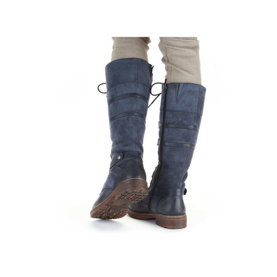 stivali con cerniera blu da donna rieker 94732-14