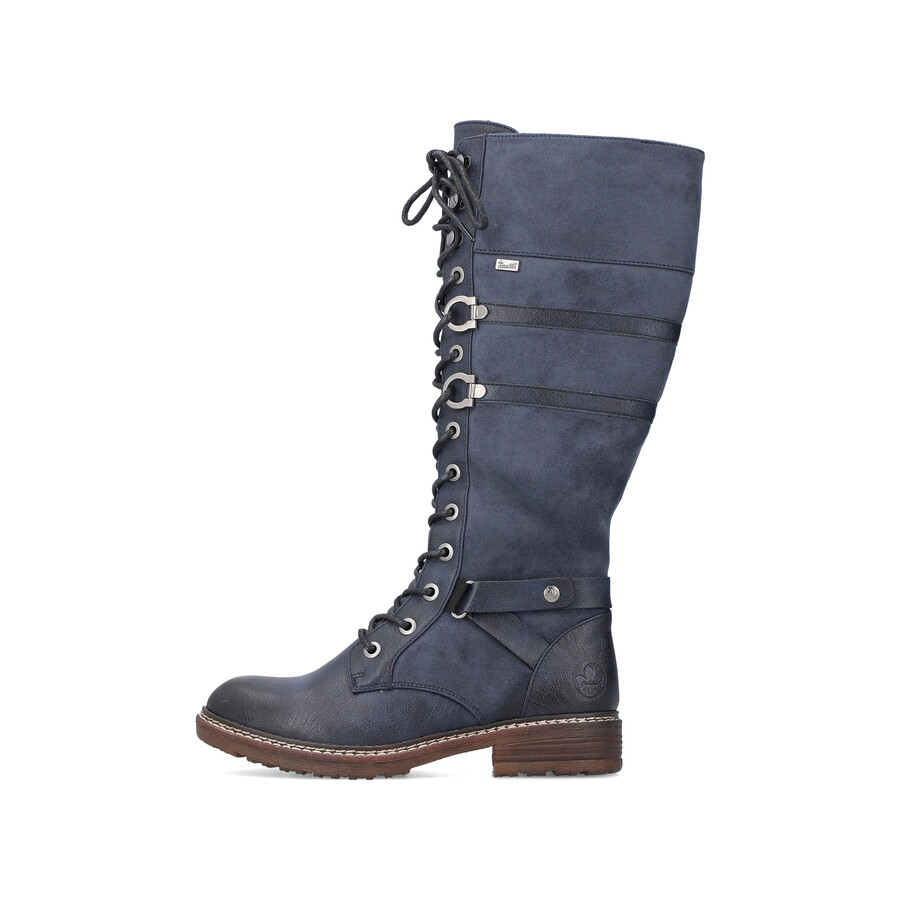 stivali con cerniera blu da donna rieker 94732-14