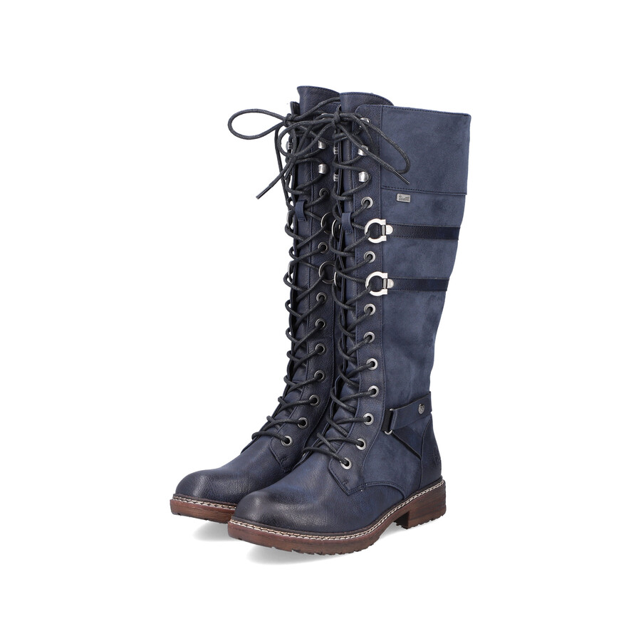 stivali con cerniera blu da donna rieker 94732-14