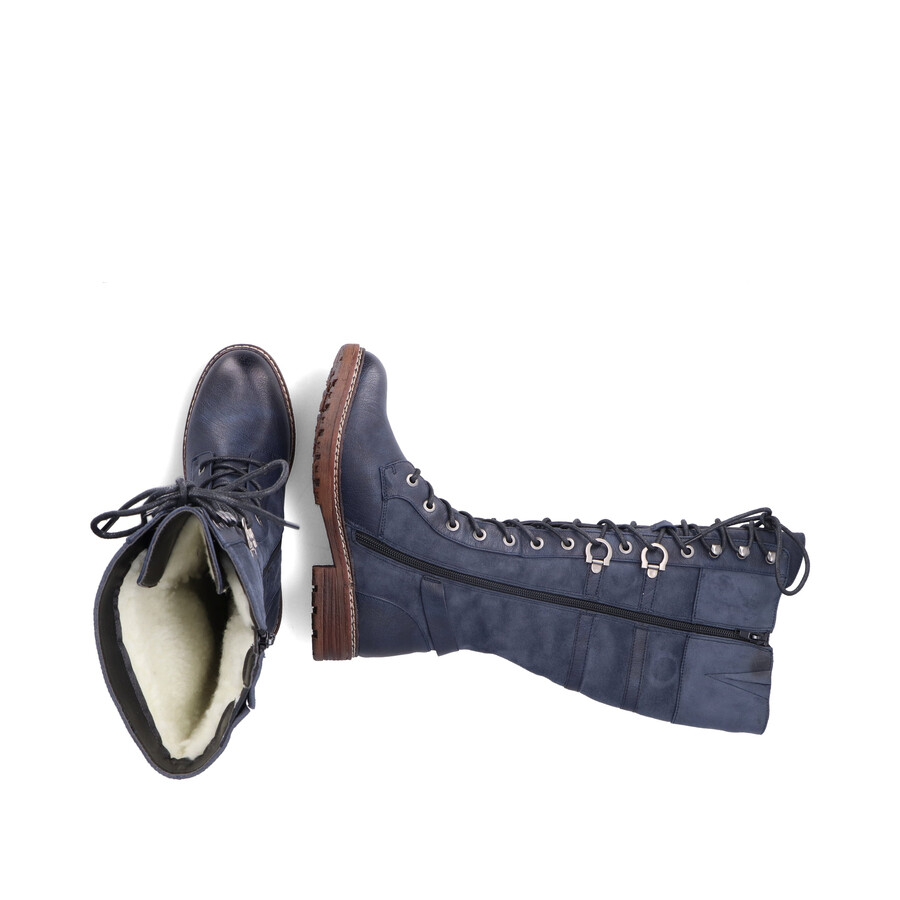 stivali con cerniera blu da donna rieker 94732-14