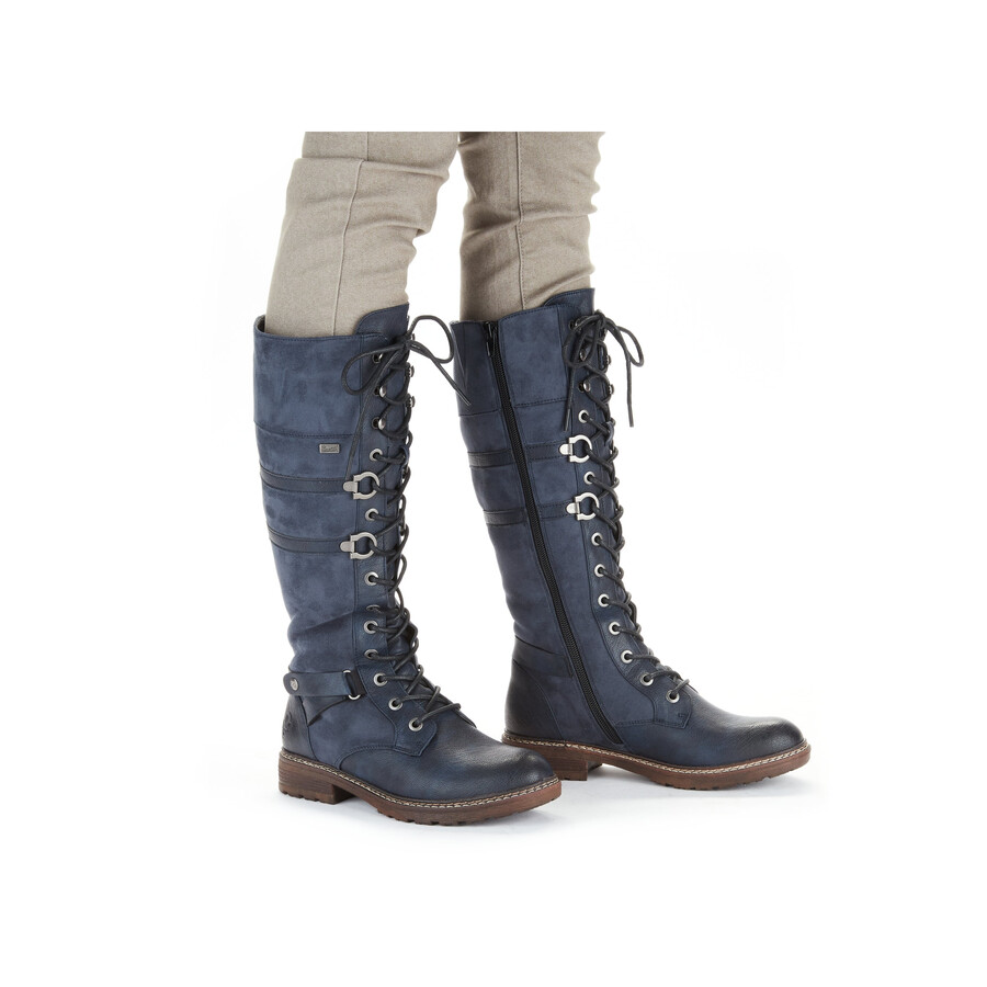 stivali con cerniera blu da donna rieker 94732-14