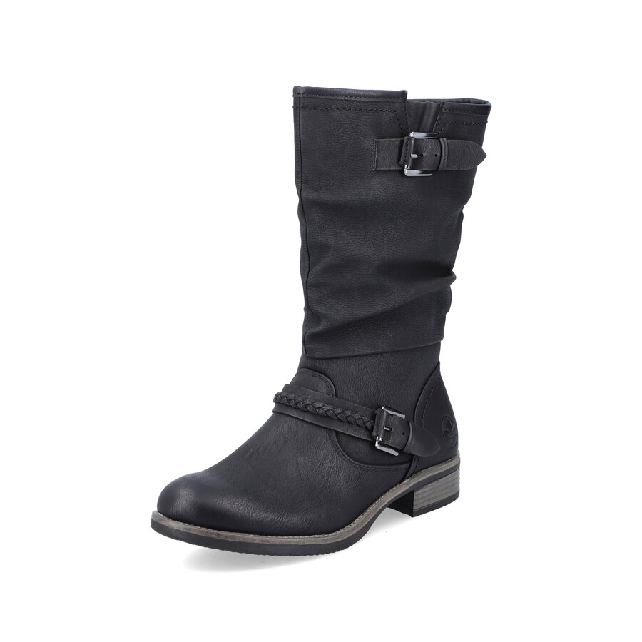 stivali neri con cerniera per donna rieker 98860-00
