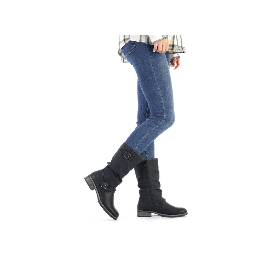 stivali neri con cerniera per donna rieker 98860-00