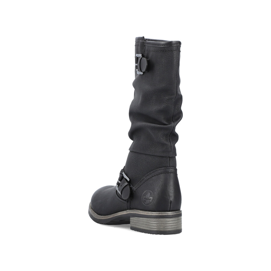 stivali neri con cerniera per donna rieker 98860-00