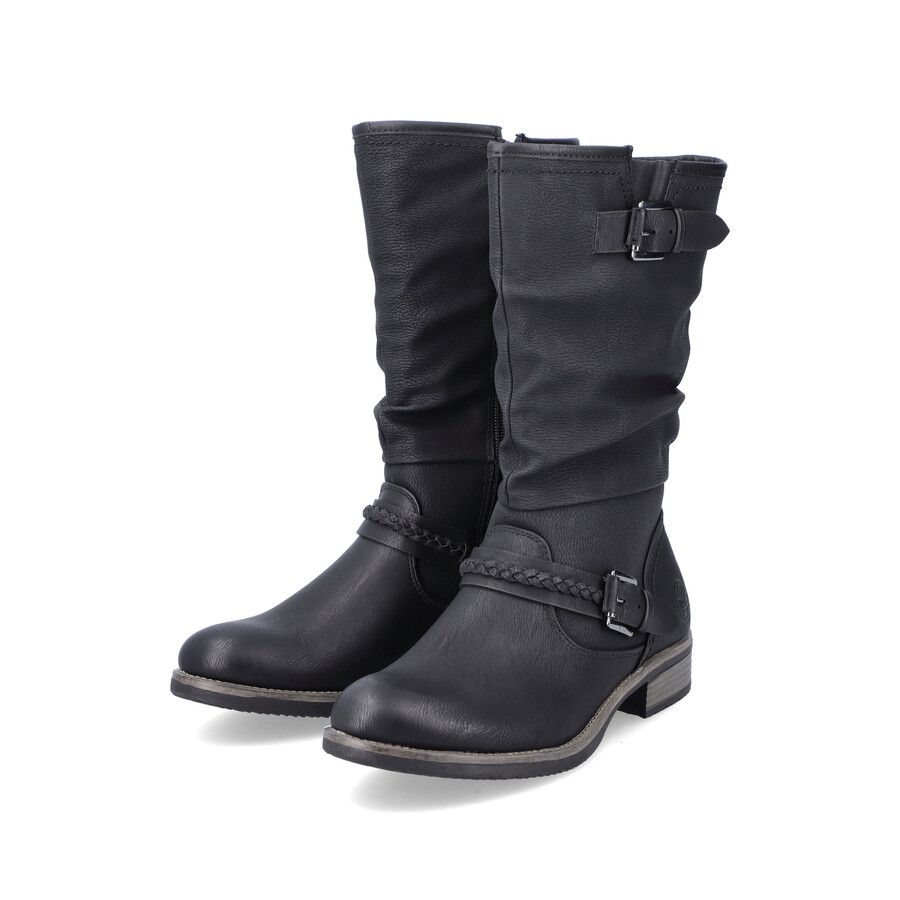 stivali neri con cerniera per donna rieker 98860-00