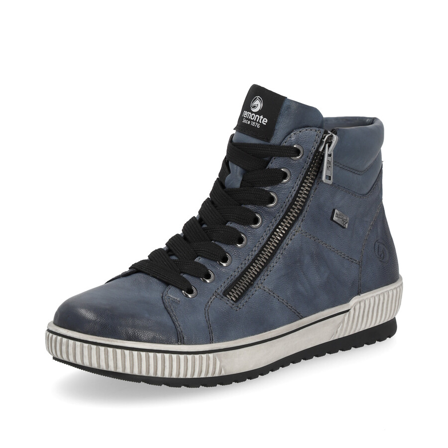stivali con cerniera blu da donna remonte d0772-14