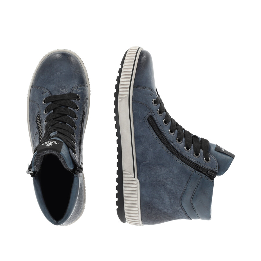 stivali con cerniera blu da donna remonte d0772-14