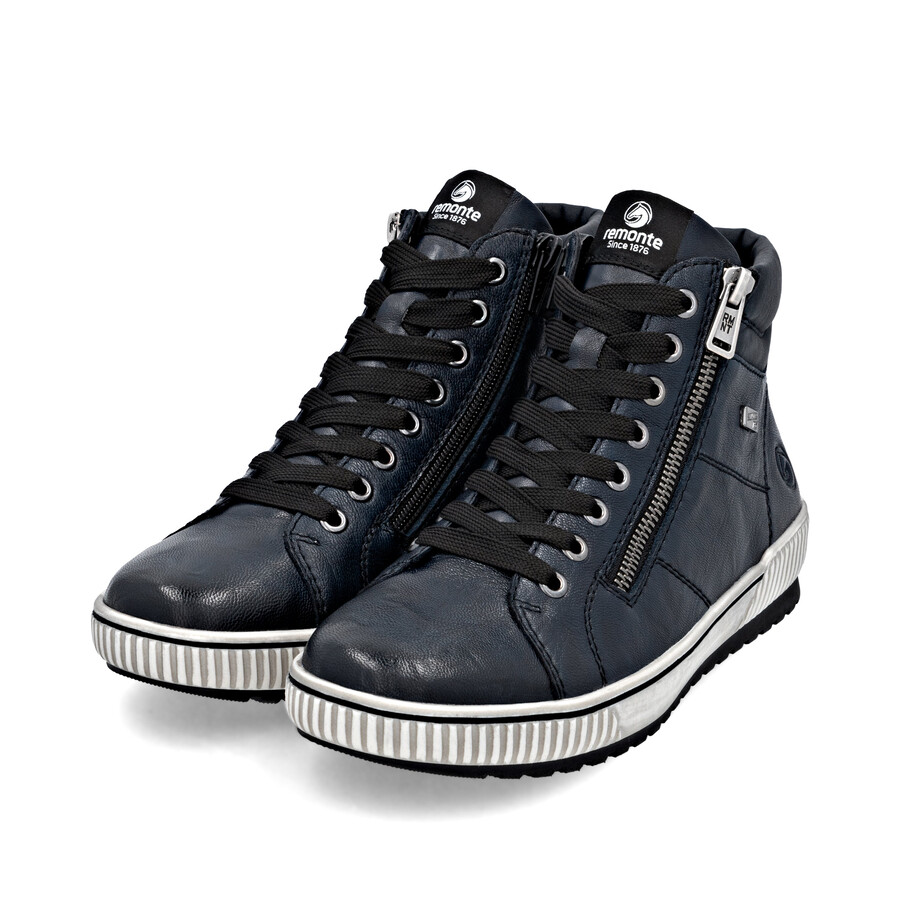 stivali con cerniera blu da donna remonte d0772-15