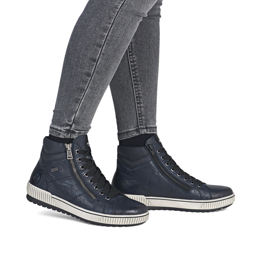 stivali con cerniera blu da donna remonte d0772-15