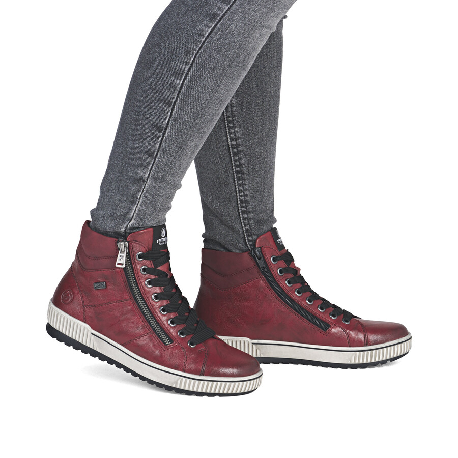 stivali rossi con cerniera da donna remonte d0772-36