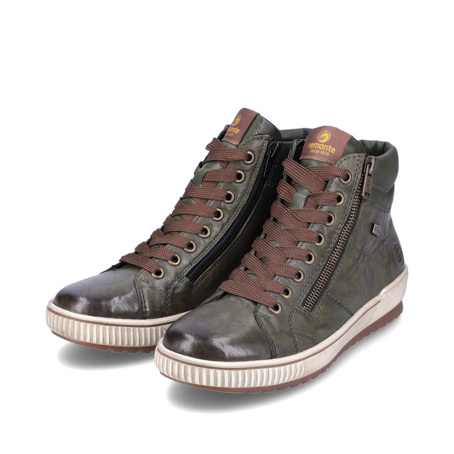 stivali con cerniera verde da donna remonte d0772-52