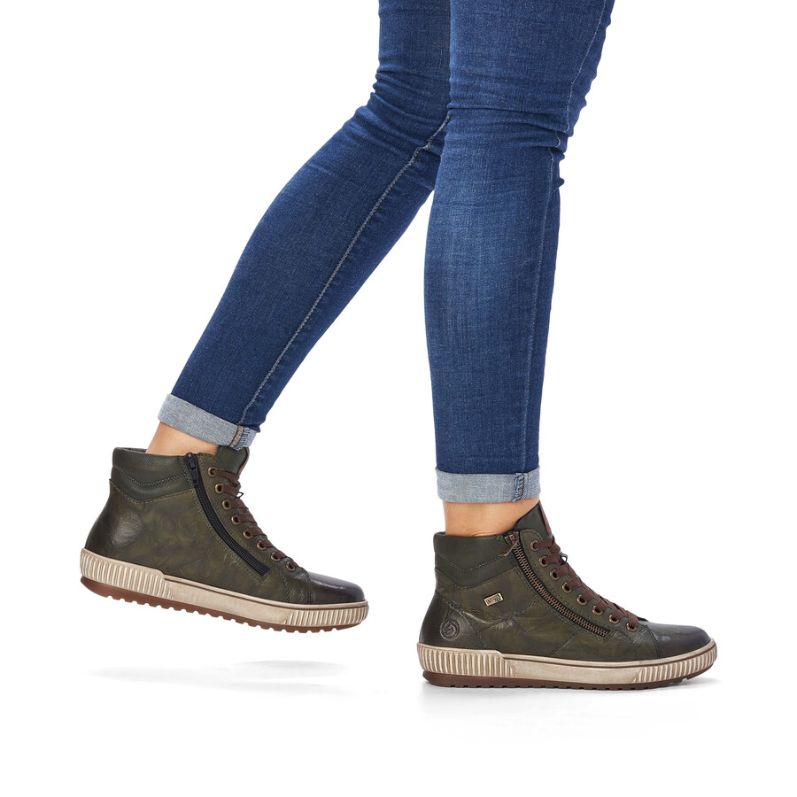 stivali con cerniera verde da donna remonte d0772-52