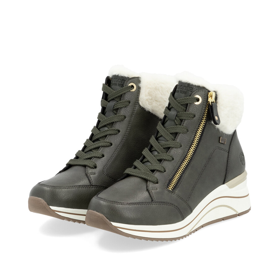 stivali con cerniera verde da donna remonte d0t77-52