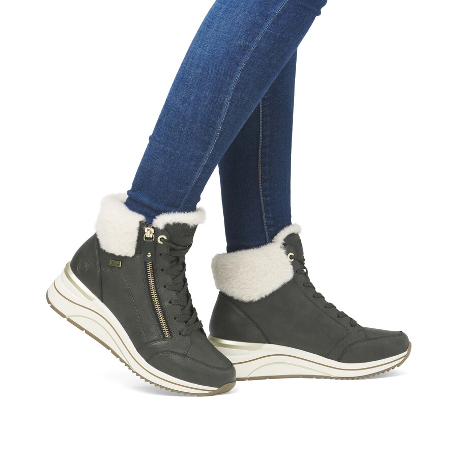 stivali con cerniera verde da donna remonte d0t77-52