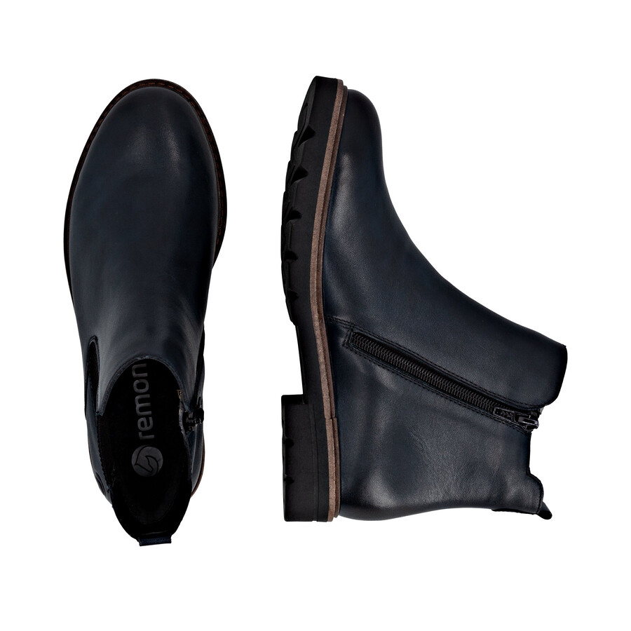 stivali con cerniera blu da donna remonte d2q70-14