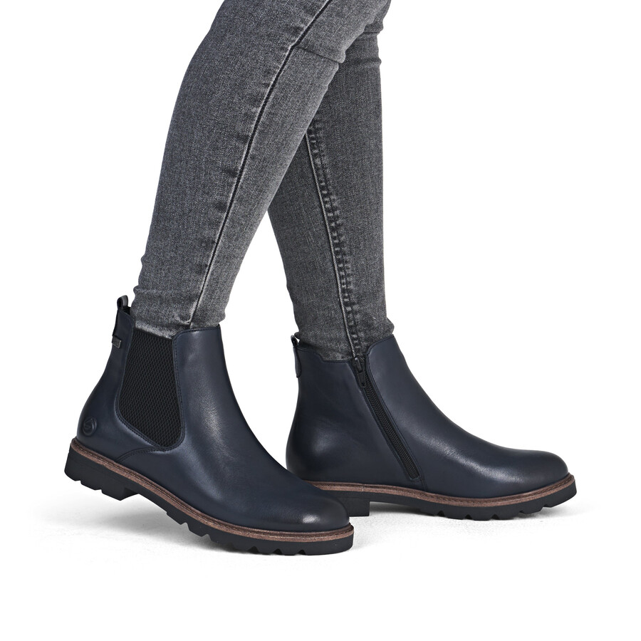 stivali con cerniera blu da donna remonte d2q70-14