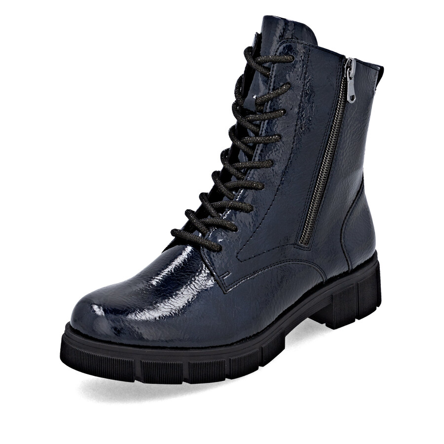 stivali con cerniera blu da donna remonte d2s72-14
