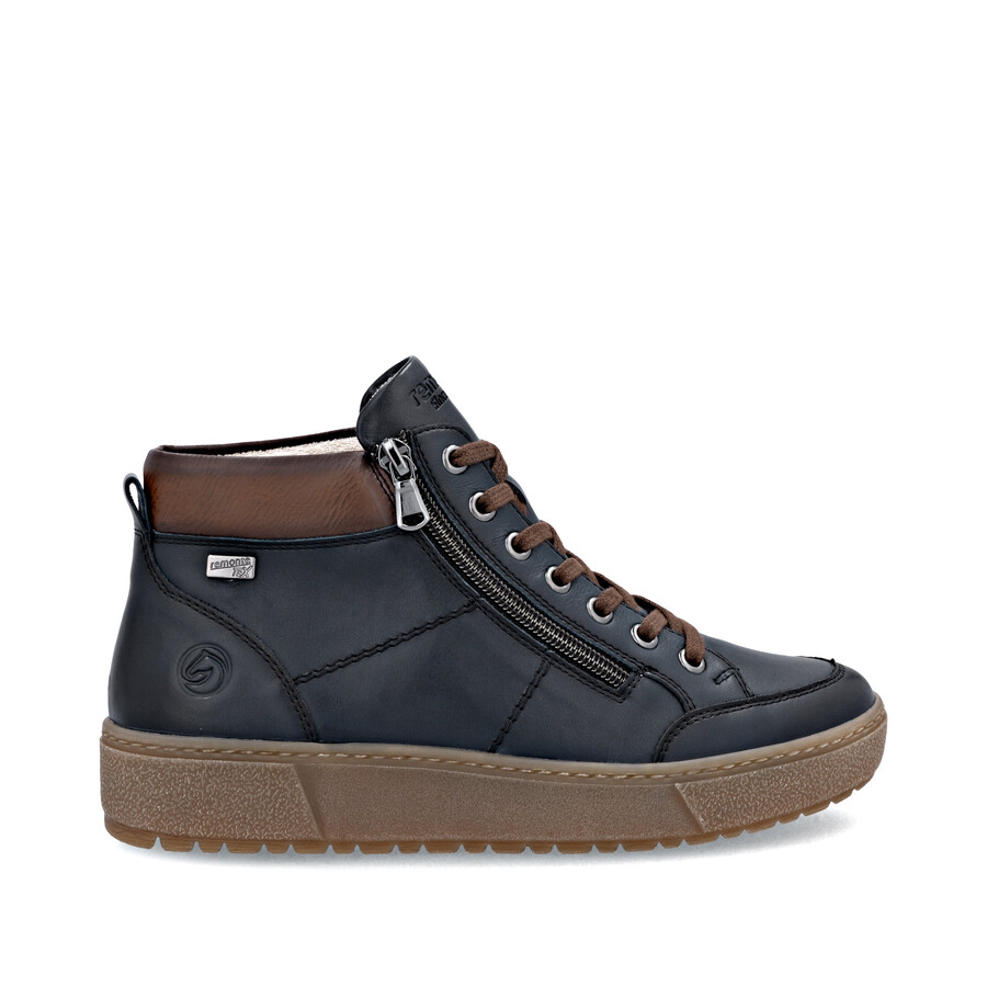 stivali con cerniera blu da donna remonte d2t70-14