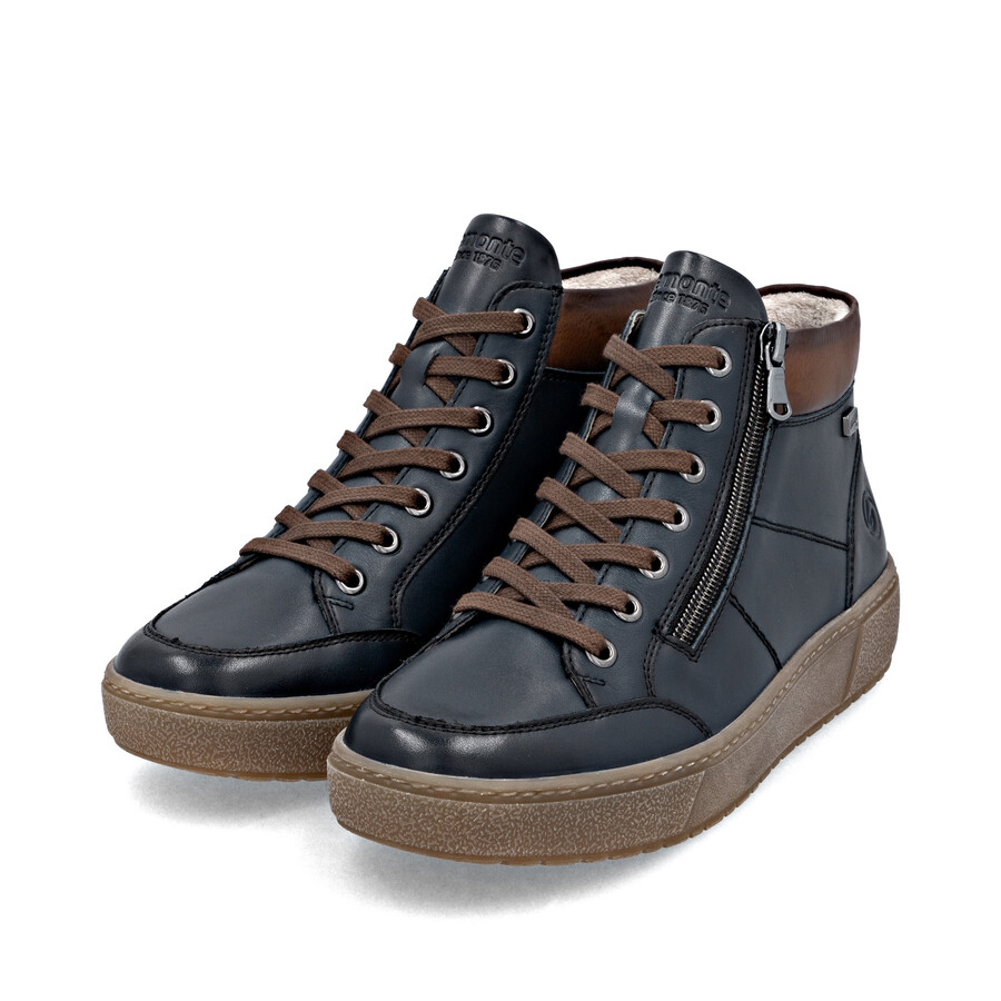 stivali con cerniera blu da donna remonte d2t70-14