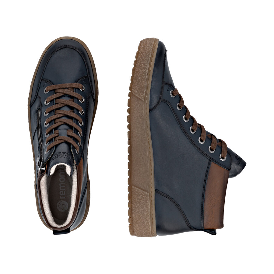 stivali con cerniera blu da donna remonte d2t70-14