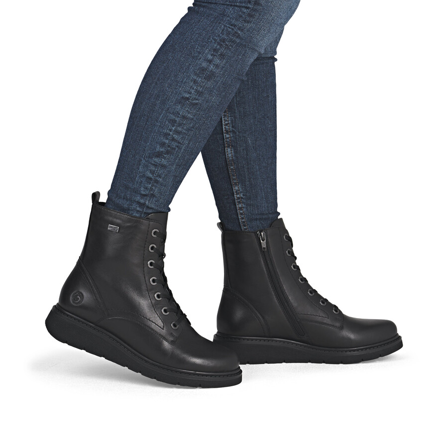 stivali neri con cerniera per donna remonte d3979-00