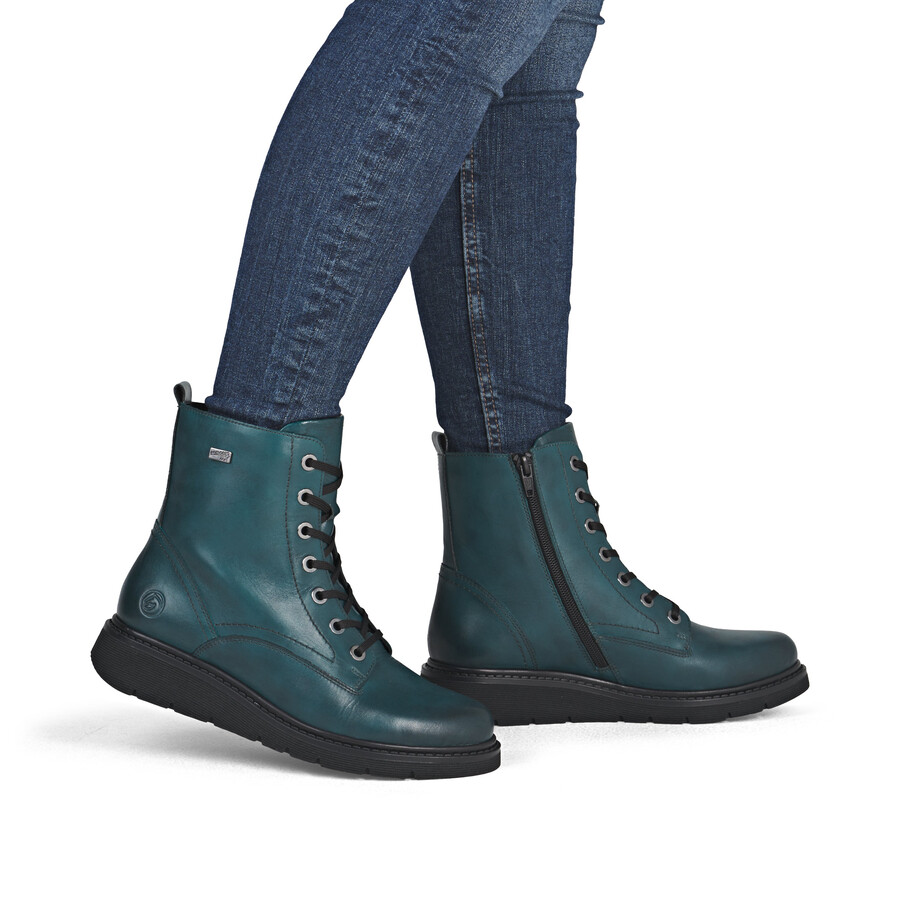 stivali con cerniera blu da donna remonte d3979-12