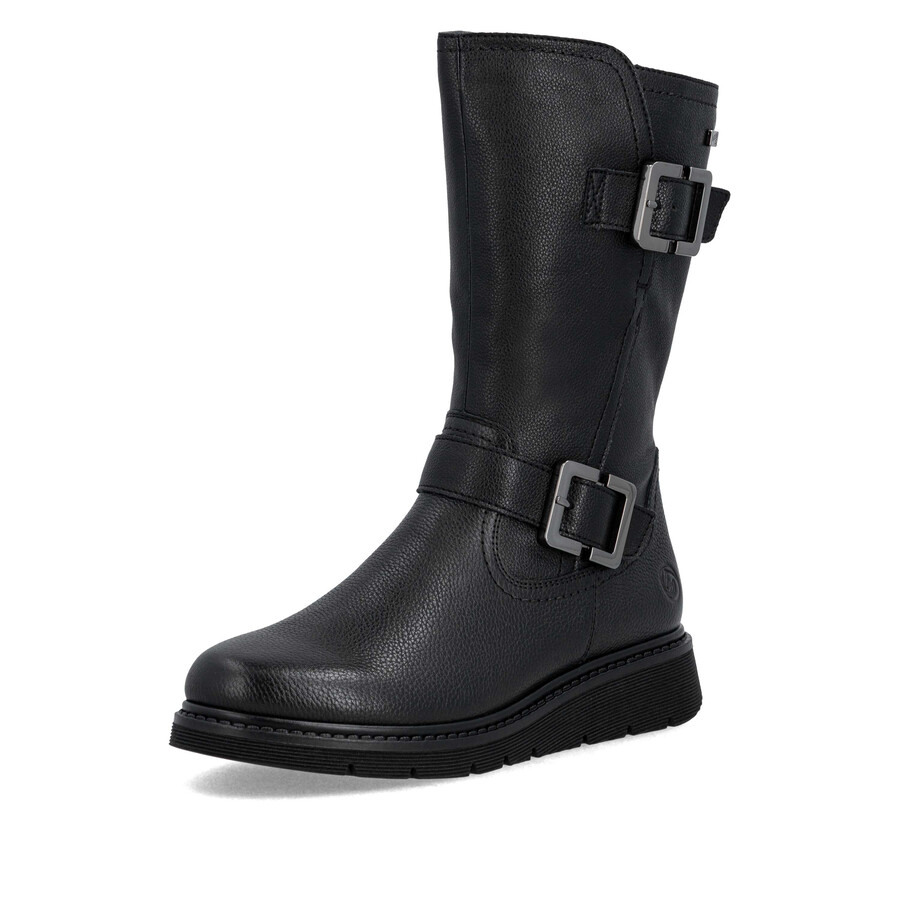 stivali neri con cerniera per donna remonte d3980-00