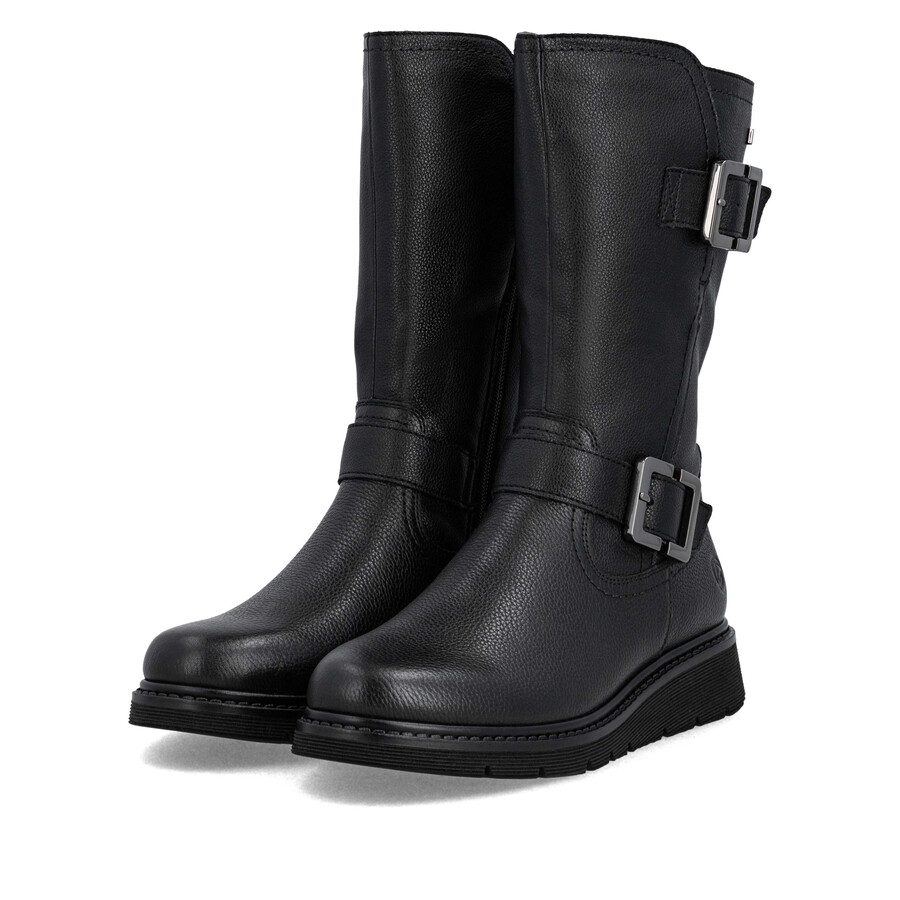 stivali neri con cerniera per donna remonte d3980-00