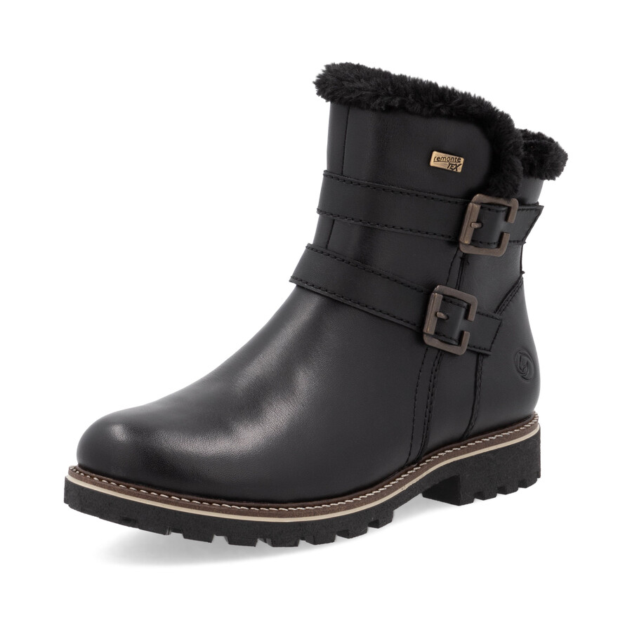 stivali neri con cerniera per donna remonte d8484-00