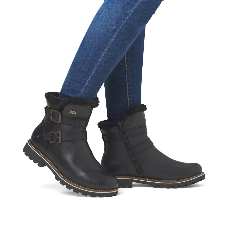 stivali neri con cerniera per donna remonte d8484-00