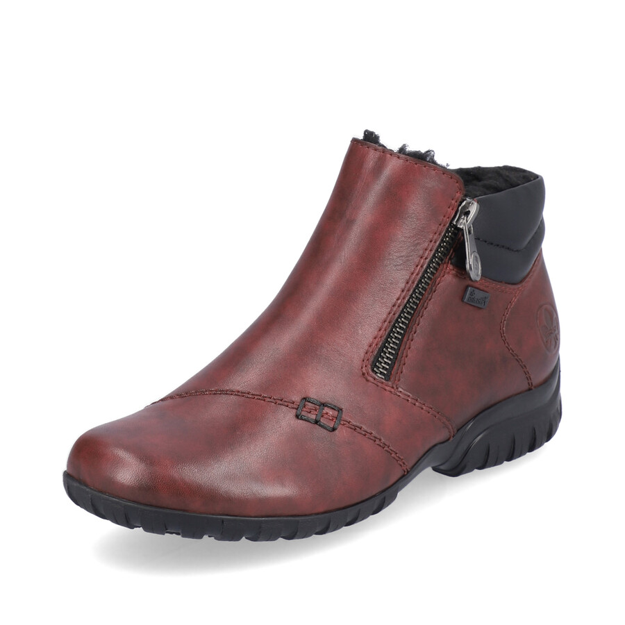 stivali rossi con cerniera da donna rieker l4655-35