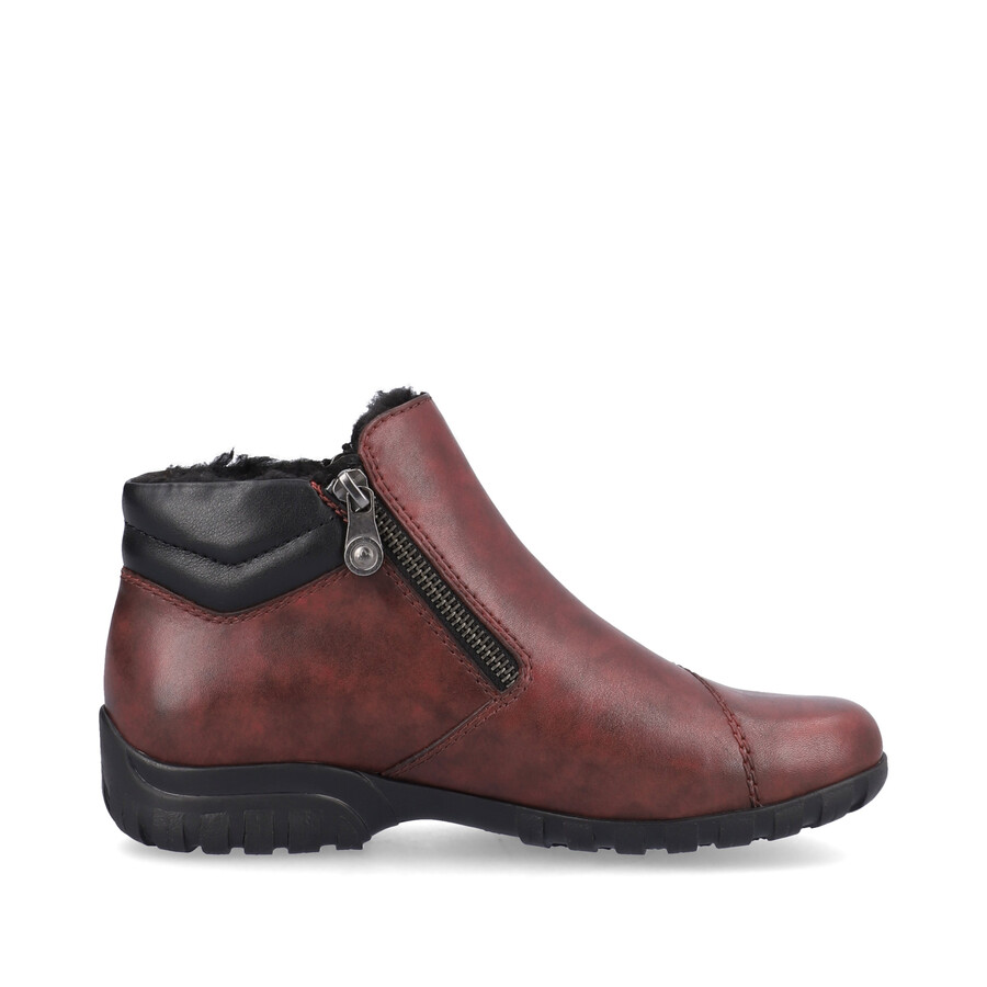 stivali rossi con cerniera da donna rieker l4655-35