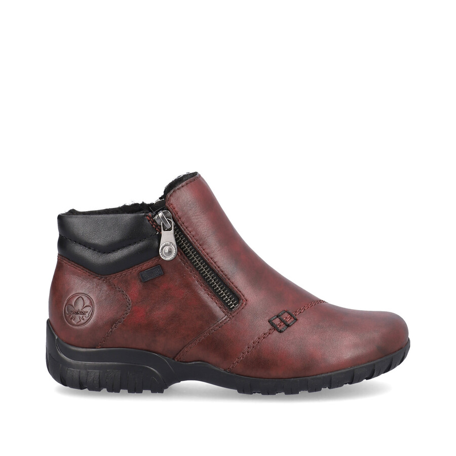 stivali rossi con cerniera da donna rieker l4655-35