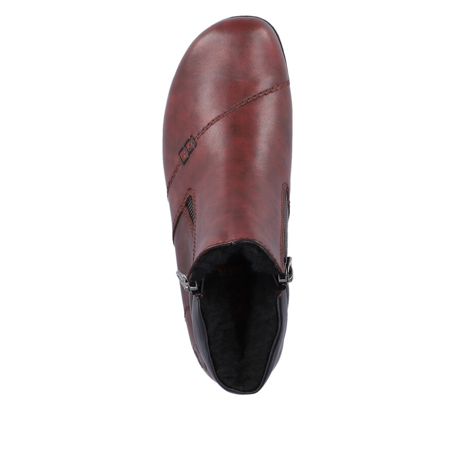 stivali rossi con cerniera da donna rieker l4655-35